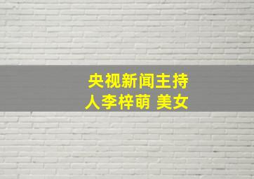 央视新闻主持人李梓萌 美女